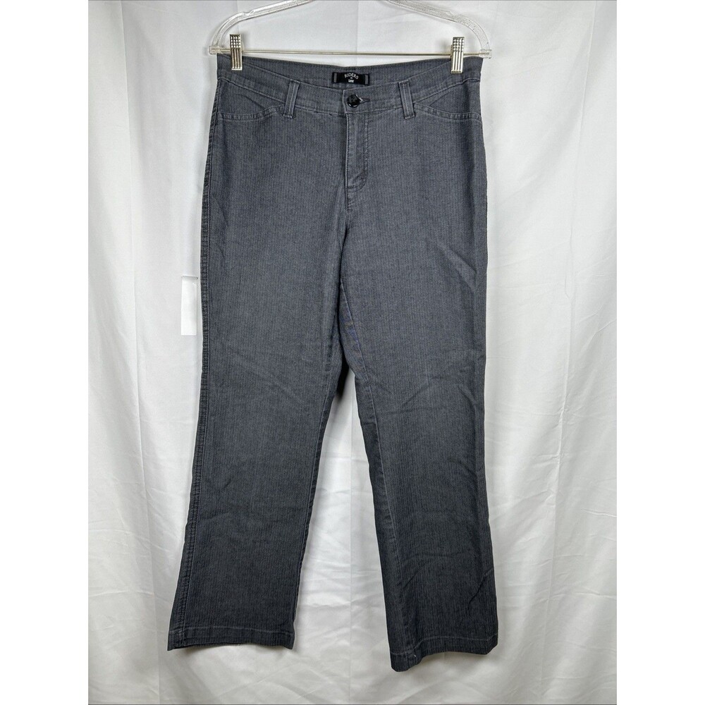 Lee Riders Gray Herringbone Straight Leg Pants Womens 10P Office Workwear